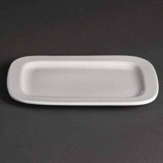 photo 1 assiettes rectangulaires arrondies olympia whiteware 230mm (lot de 12)