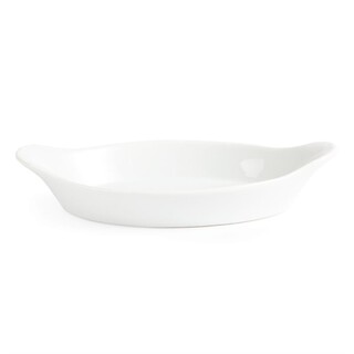 photo 2 plats ovales à oreilles blancs olympia 290 x 166mm (lot de 6)