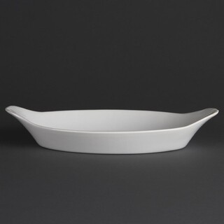 photo 4 plats ovales à oreilles blancs olympia 290 x 166mm (lot de 6)