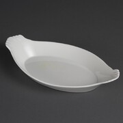 Photo 1 matériel référence W423: Plats ovales à oreilles blancs Olympia 320 x 177mm (Lot de 6)
