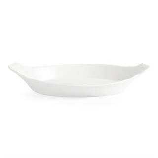 photo 2 plats ovales à oreilles blancs olympia 320 x 177mm (lot de 6)