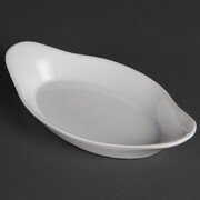 Photo 1 matériel référence W427: Plats ovales à oreilles blancs Olympia 230 x 130mm (Lot de 6)