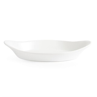 photo 2 plats ovales à oreilles blancs olympia 230 x 130mm (lot de 6)
