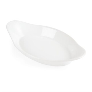 photo 3 plats ovales à oreilles blancs olympia 230 x 130mm (lot de 6)
