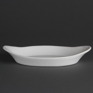 photo 4 plats ovales à oreilles blancs olympia 230 x 130mm (lot de 6)