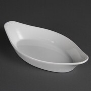 Photo 1 matériel référence W440: Plats ovales à oreilles blancs Olympia 253 x 140mm (Lot de 6)