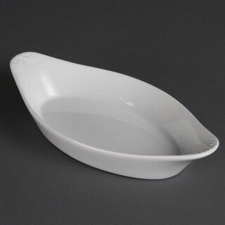 photo 1 plats ovales à oreilles blancs olympia 253 x 140mm (lot de 6)