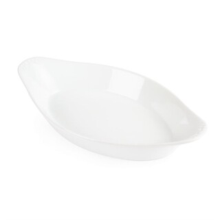 photo 3 plats ovales à oreilles blancs olympia 253 x 140mm (lot de 6)