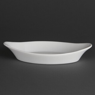 photo 4 plats ovales à oreilles blancs olympia 253 x 140mm (lot de 6)