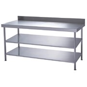 Photo 1 matériel référence DC610: Table murale inox entièrement soudée avec 2 étagères inférieures parry 1200x600mm