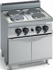 Plan de cuisson 4 plaques rondes sur placard neutre