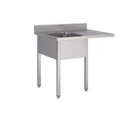 Plonge inox 1 bac passage LV 1200 x 600 ég. droite