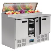 Photo 1 matériel référence G605: Comptoir de préparation réfrigéré pizzas et salades Polar Série G 390L