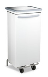 Porte sac poubelle métal époxy blanc 100 L