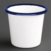 Pot à sauce en acier émaillé bleu et blanc Olympia 114ml - Lot de 6