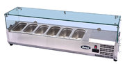 Présentoir à ingrédients 5 x GN1/4 1200 mm x 330 mm PARE HALEINE VITRÉ