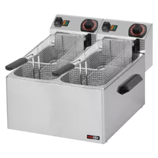 photo 1 friteuse électrique double pour les poissons 0,43 kw/l, 8+8 l top 230 v - fe 88