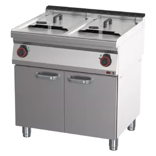 photo 1 friteuse électrique double 0,8 kw/l, 17+17 l avec soubassement 400 v - fe 70/80 e