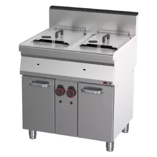 photo 1 friteuse double à gaz 0,8 kw/l, 15+15 l avec soubassement - fe 70/80 g