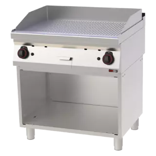 photo 1 plaque de cuisson 80x51 à gaz nervurée avec soubassement - ftr 70/80 g