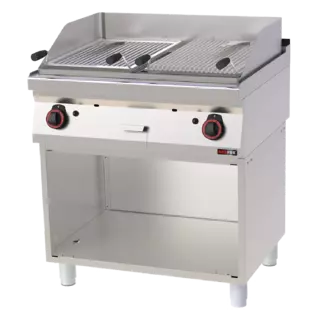 photo 1 grill pierre de lave à gaz double 2x 52x36 avec soubassement - gl 70/80 g