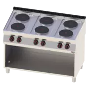 Photo 1 matériel référence RED110096: Fourneau électrique 6x feu avec soubassement 400 V - SP 70/120 E