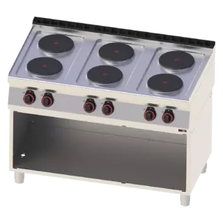 photo 1 fourneau électrique 6x feu avec soubassement 400 v - sp 70/120 e