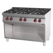 Photo 1 matériel référence RED110097: Fourneau à gaz 6x brûleur avec soubassement - SP 70/120 G