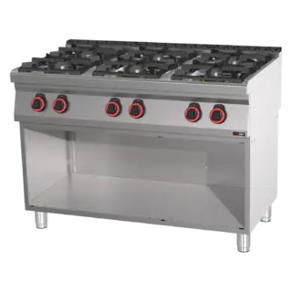 photo 1 fourneau à gaz 6x brûleur avec soubassement - sp 70/120 g