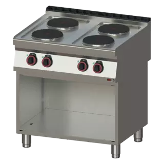 photo 1 fourneau électrique 4x feu avec soubassement 400 v - sp 70/80 e