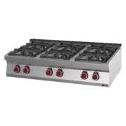 Photo 1 matériel référence RED110102: Fourneau à gaz 6x brûleur ECO sans soubassement - SPB 70/012 G
