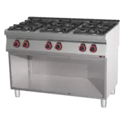 Photo 1 matériel référence RED110105: Fourneau à gaz 6x brûleur ECO avec soubassement - SPB 70/120 G