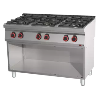 photo 1 fourneau à gaz 6x brûleur eco avec soubassement - spb 70/120 g