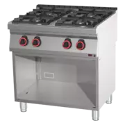 Photo 1 matériel référence RED110107: Fourneau à gaz 4x brûleur ECO avec soubassement - SPB 70/80 G