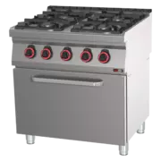 Photo 1 matériel référence RED110110: Fourneau combiné avec four à air chaud électrique GN 1/1 - 4x brûleur ECO - SPBT 70/80 11 GE