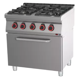 photo 1 fourneau combiné avec four à air chaud électrique gn 1/1 - 4x brûleur eco - spbt 70/80 11 ge