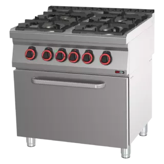 photo 1 fourneau combiné avec four électrique statique gn 2/1 - 4x brûleur eco - spbt 70/80 21 ge