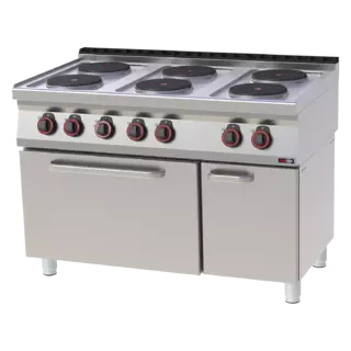 photo 1 fourneau électrique avec four à air chaud électrique gn 1/1 - 6x feu 400 v - spt 70/120 11 e