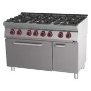 Photo 1 matériel référence RED110116: Fourneau combiné avec four électrique statique GN 2/1 - 6x brûleur - SPT 70/120 21 GE