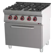 Photo 1 matériel référence RED110117: Fourneau combiné avec four à air chaud électrique GN 1/1 - 4x brûleur - SPT 70/80 11 GE