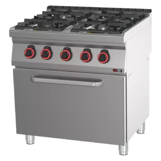 photo 1 fourneau combiné avec four à air chaud électrique gn 1/1 - 4x brûleur - spt 70/80 11 ge