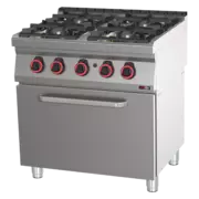 Photo 1 matériel référence RED110118: Fourneau à gaz avec four à gaz statique GN 2/1 - 4x brûleur - SPT 70/80 21 G