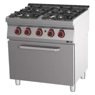 photo 1 fourneau à gaz avec four à gaz statique gn 2/1 - 4x brûleur - spt 70/80 21 g