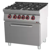 Photo 1 matériel référence RED110119: Fourneau combiné avec four électrique statique GN 2/1 - 4x brûleur - SPT 70/80 21 GE