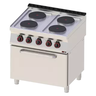 photo 1 fourneau électrique avec four à air chaud électrique gn 1/1 - 4x feu 400 v - spt 70/80 11 e