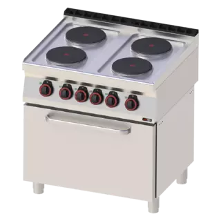 photo 1 fourneau électrique avec four électrique statique gn 2/1 - 4x feu 400 v - spt 70/80 21 e