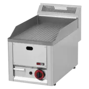 Photo 1 matériel référence RED1160: Plaque de cuisson 32x48 à gaz nervurée sans soubassement - FTR 30 GL