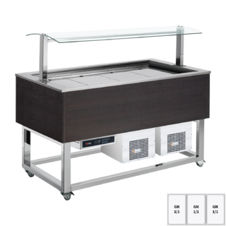 photo 1 buffet à froid positif gn 3-1/1 wenge - es blue+ 3w