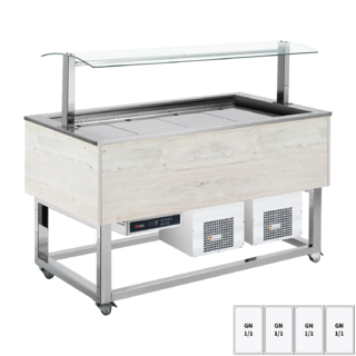 photo 1 buffet à froid positif gn 4-1/1 hemlock - es blue+ 4h