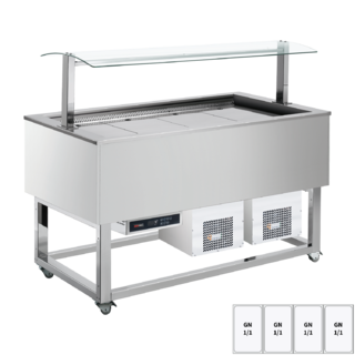 photo 1 buffet à froid positif gn 4-1/1 ral - es blue+ 4r